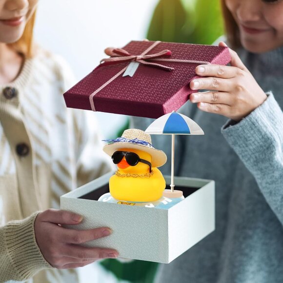Beach Rubber Duck W/Sun Hat, Swim Ring, Necklace, Glasses & Sunshade, DIY Assemb - Picture 5 of 5